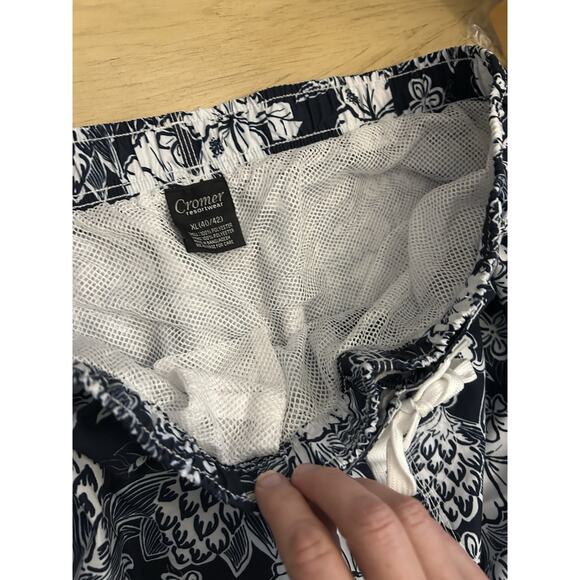 Swim Shorts 40-42 XL Resort Wear Hippie Beach Lounge Dad 90s Swim Trunks Blue - Picture 3 of 9